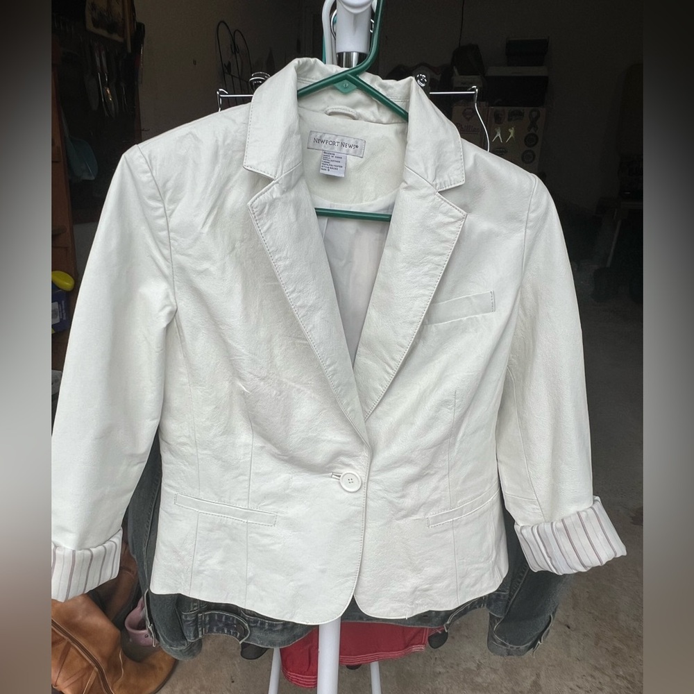Newport News White Leather Jacket